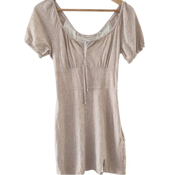ABERCROMBIE AND FITCH Linen Striped Mini Dress Size XS - Picture 1 of 12